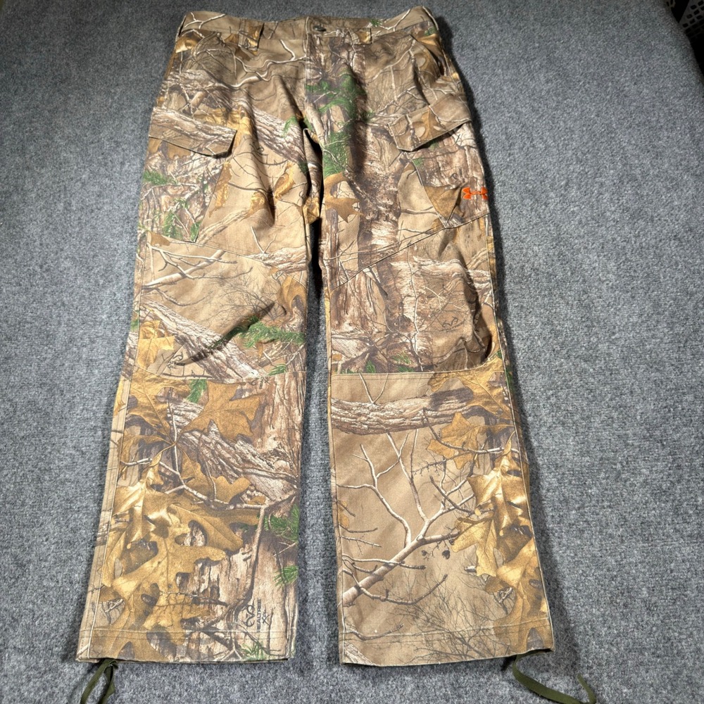 Under Armour Storm Realtree Camo Cargo Pants Mens 36/32 Hunting Camouflage